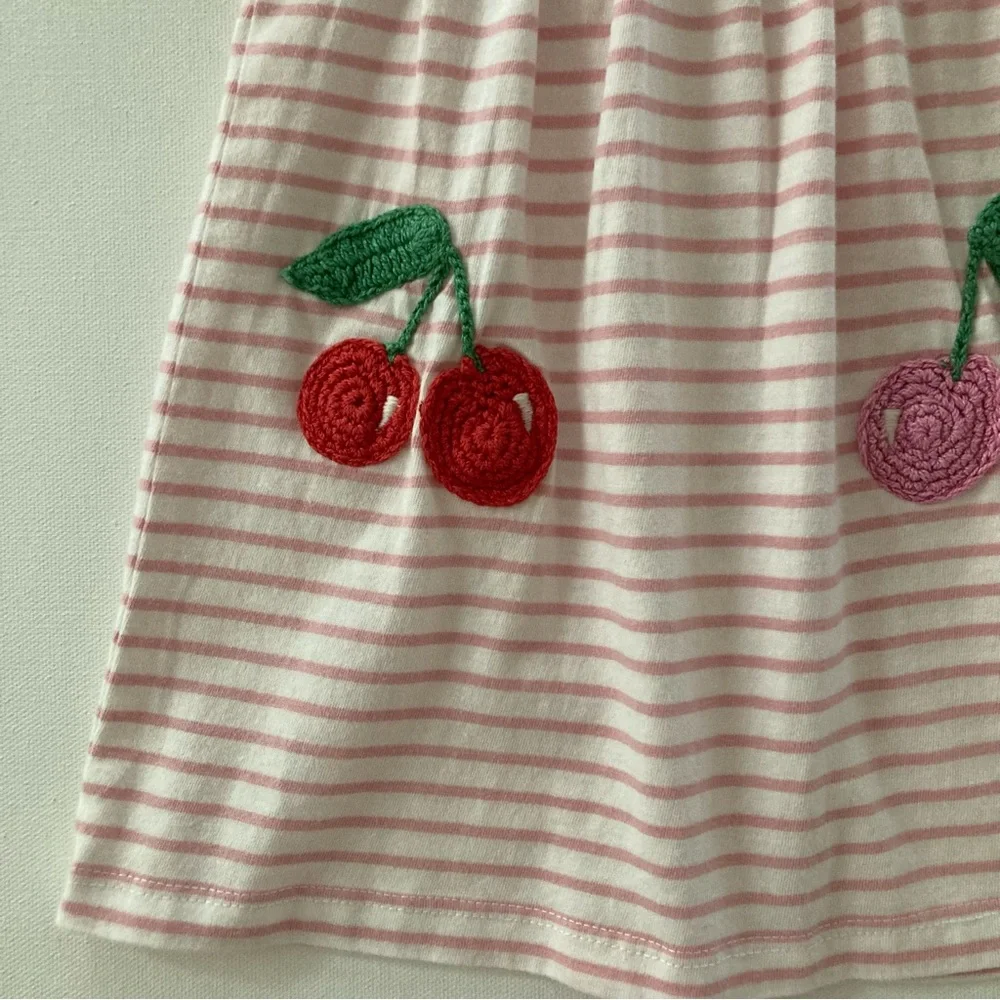 Baby Boden Girl 3-6 Months Collared Cherry Dress Spring Summer